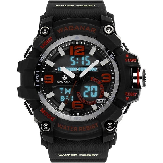 Blekon Collections Mens Analog Digital LED 30M Waterproof Outdoor Sport Watch Military Multifunction Casual Dual Display 12H/24H Stopwatch Calendar Wrist Watch