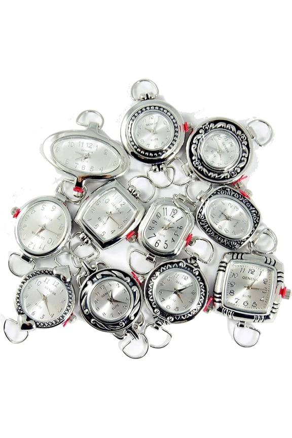 Collections Mix Watch Faces for Beading, 5-Piece Set with Loops & Batteries Included