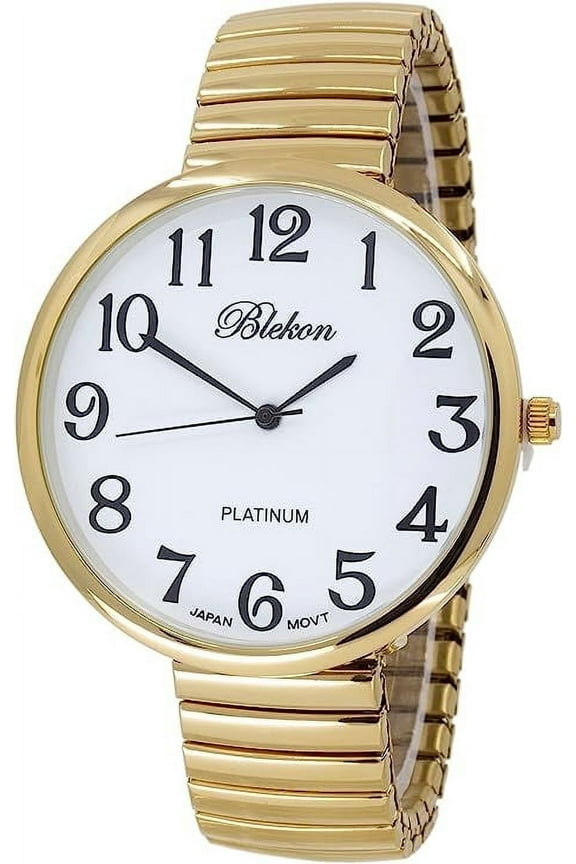 Collections Women's Super Large Face Stretch Band Watch, Japanese Movement PC21J, Adults