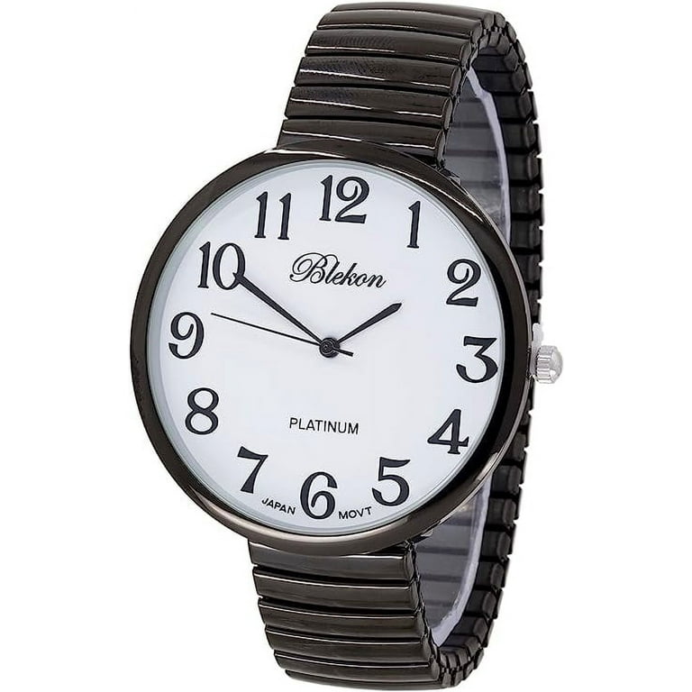 Blekon Collections New Super Large Face Stretch Band Japanese Movement PC21J Fashion Watch Walmart