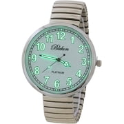Blekon Collections Womens Large Face Analog Watch, 43mm Easy-to-Read Luminous Dial, Stretch Expansion Band, Japanese PC21J Quartz Movement, Metal Wrist Watch for Women