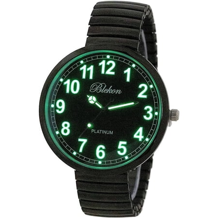 Blekon Collections Women’s Super Large Face Watch – Stretch Band, Luminous Hands & Numbers, Japanese PC21J Movement