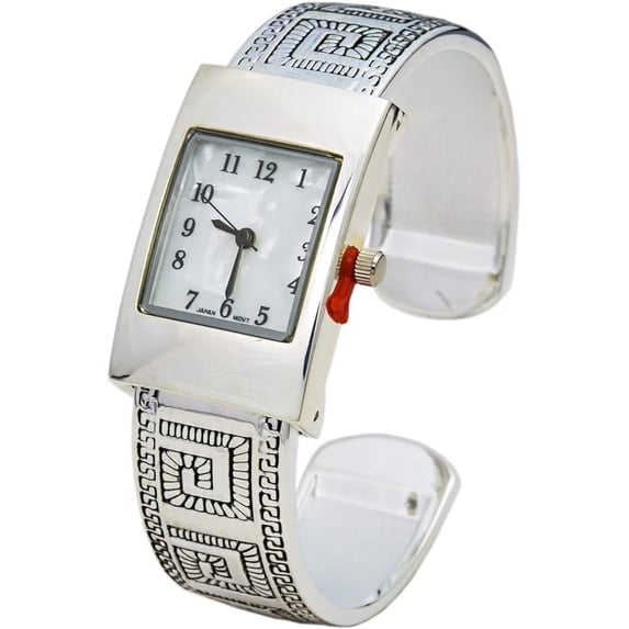 Blekon Collections Quartz 21mm Rectangle Concho Cuff Bangle Watch
