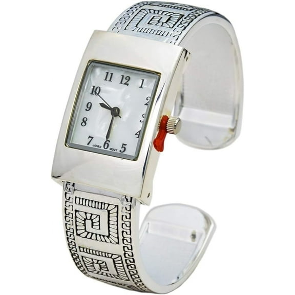 Blekon Collections Quartz 21mm Rectangle Concho Cuff Bangle Watch