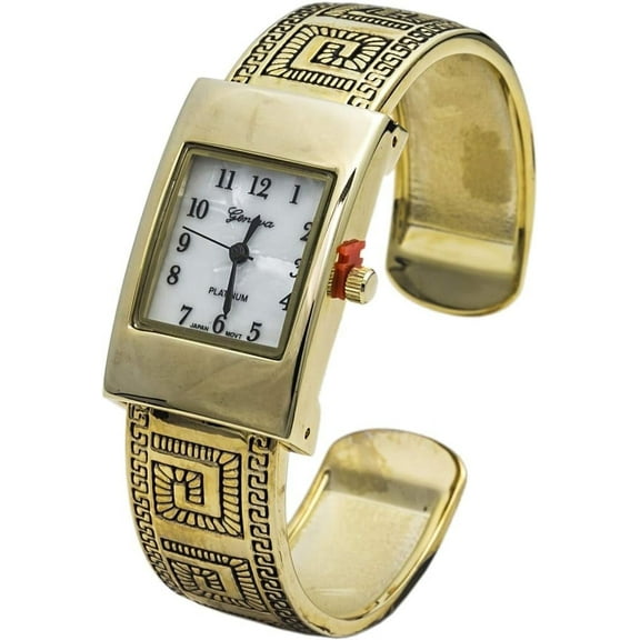Blekon Collections Quartz 21mm Rectangle Concho Cuff Bangle Watch