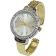 thumbnail image 1 of Blekon Collections Quartz Elegant Womens Rhinestone Bezel Stainless Steel Back Cuff Bangle Watch, 1 of 5