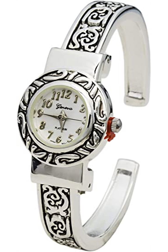 Collections Quartz Womens 24mm Trendy Design Cuff Bangle Watch