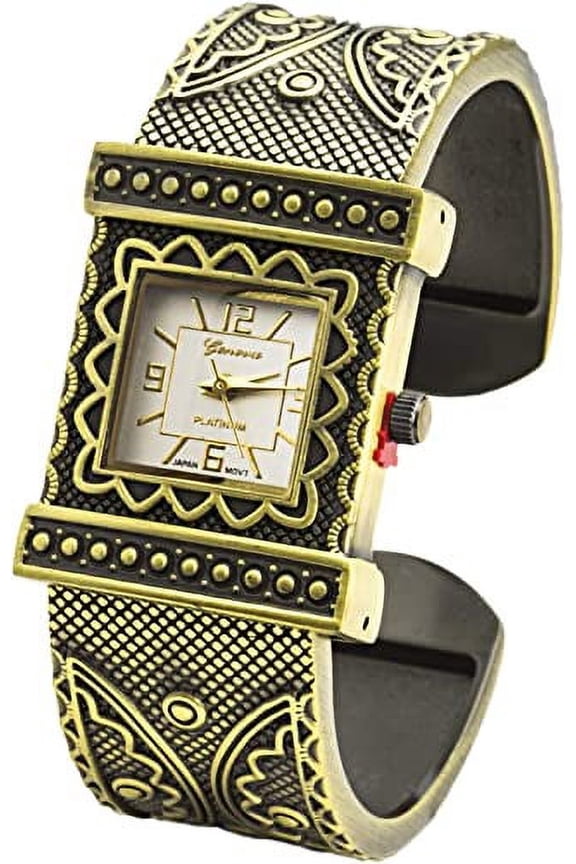 Collections Quartz Womens 25mm Antique Finished Cuff Bangle Watch
