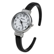 Blekon Collections Quartz Womens 26mm Delicate Metal Cuff Bangle Watch Black