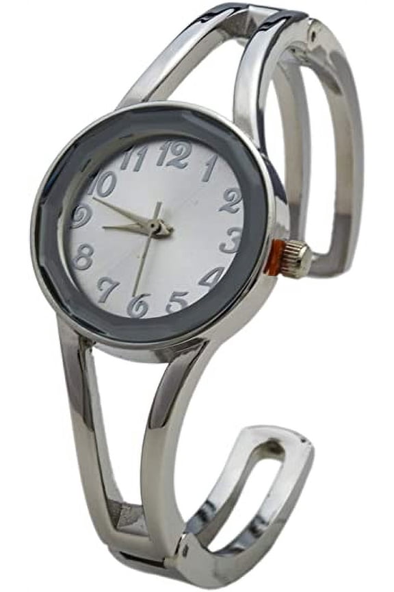 Collections Quartz Womens 28mm Case Cut-Crystal Bangle Watch