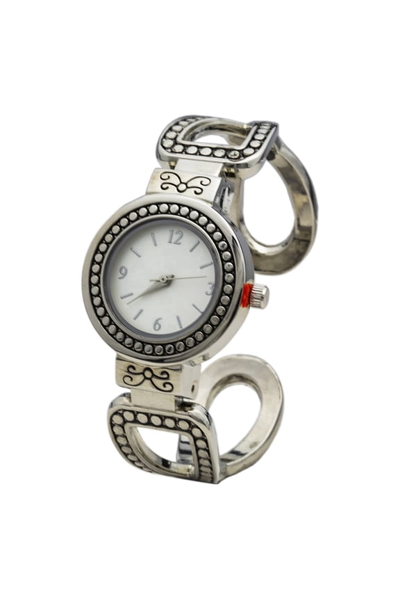 Collections Women's Antique Concho Bangle Watch, 29mm Analog Quartz Wrist Watch, Western Style Bracelet Watch, Fashion Dress Cuff Watch