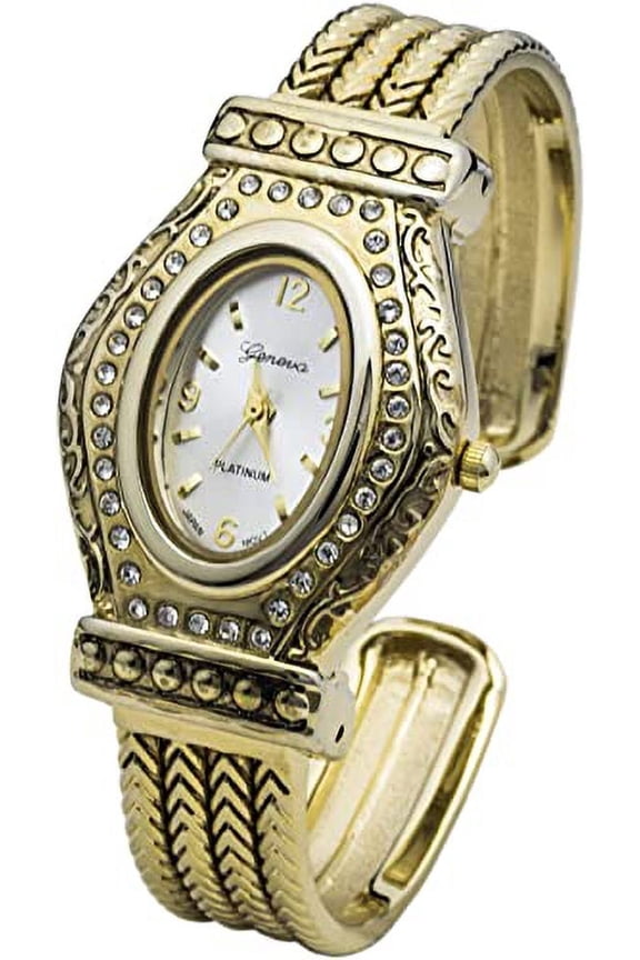 Collections Quartz Womens 29mm Case Oval Dial Western Style Cuff Bangle Watch(Analog)