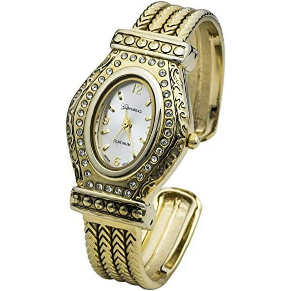 Blekon Collections Quartz Womens 29mm Case Oval Dial Western Style Cuff Bangle Watch(Analog)