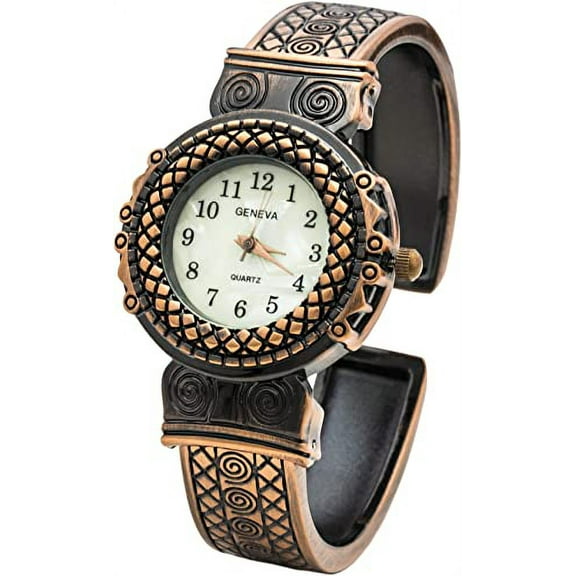 Blekon Collections Quartz Womens 30mm Case Antique Copper Bangle Watch