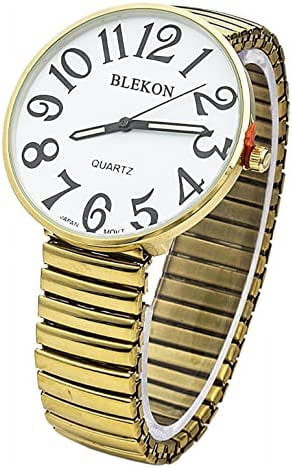 Blekon Collections Quartz Womens 42mm Face Large Stretch Band Watch