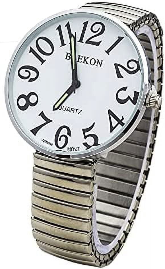 Blekon Collections Quartz Womens 42mm Face Large Stretch Band Watch