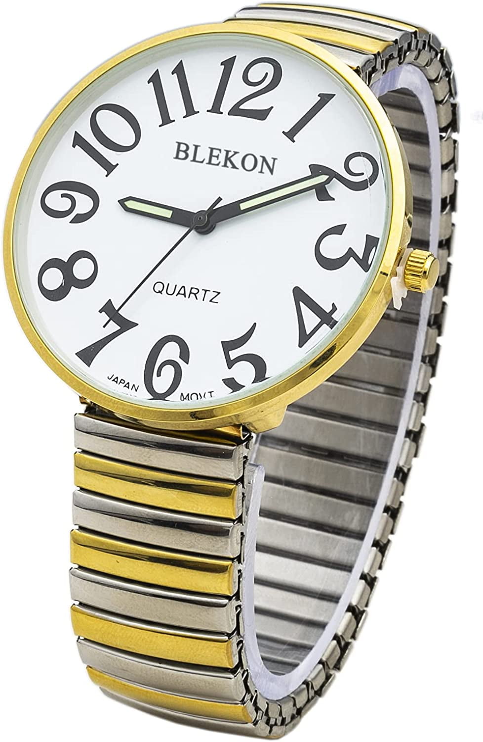 Blekon Collections Quartz Womens 42mm Face Large Stretch Band Watch