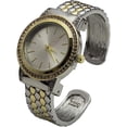 thumbnail image 1 of Blekon Collections Quartz Womens Rhinestone Bezel 34mm Case Metal Bangle Cuff Watch, 1 of 5