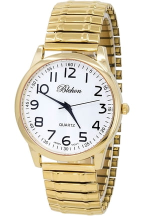 Collections Unisex Adult Large Face Easy to Read 40mm Case Japanese Quartz Movement Stretch Band Watch