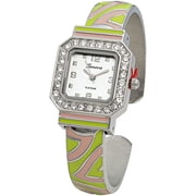 Blekon Collections Women's 25mm Square Case Multicolor Cuff Bangle Watch