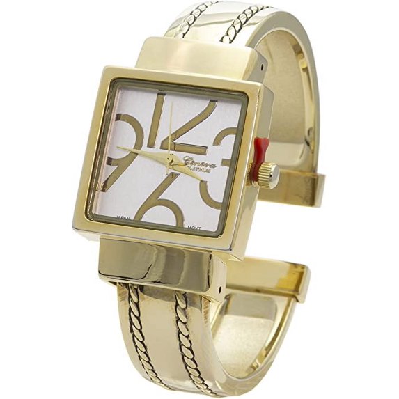 Blekon Collections Women's 27mm Square Case Modern Style Cuff Bangle Watch