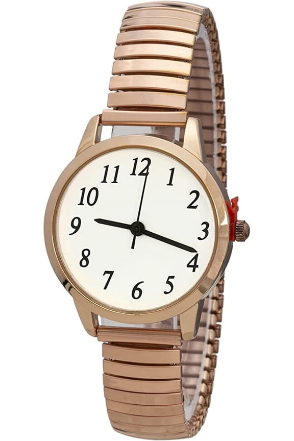 Collections Women's 30mm Case Classy Designed Glossy Stretch Stainless Steel Band Watch