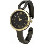 Blekon Collections Women s 30mm Case Black Glossy Cuff Bangle Watch, Elegant Fashion Timepiece