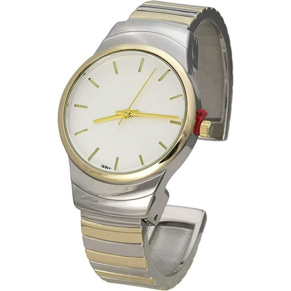 Blekon Collections Women's 30mm Case Horizontal Pattern Cuff Bangle Watch