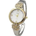 thumbnail image 1 of Blekon Collections Women's 30mm Case Intricate Flower Design Cuff Bangle Watch, 1 of 5