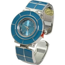 Blekon Collections Women's 31mm Case Colored Square Tile Design Cuff Bangle Watch