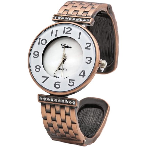 Blekon Collections Women's 33mm Case Concho Textured Cuff Bangle Watch