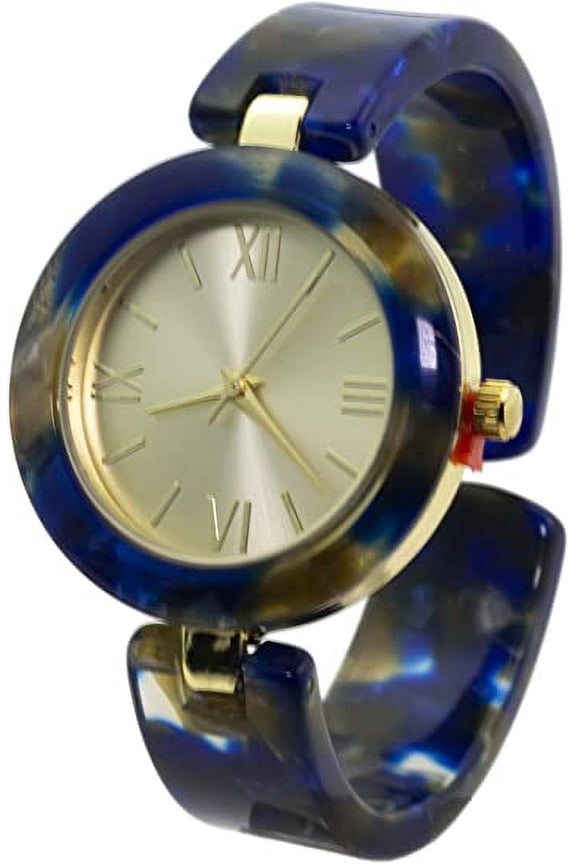 Collections Women's 34mm Case Elegant Multicolor Acrylic Bangle Watch