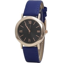 Blekon Collections Women's 35mm Case Curve Angled Bezel Leather Buckle Strap Watch