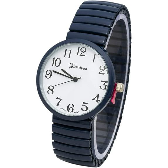 Blekon Collections Women's 36mm Case Plain Casual Stretch Band Watch