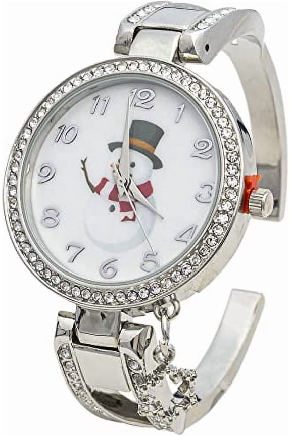 Collections Women's 36mm Christmas Themed Dial Cuff Bangle Watch