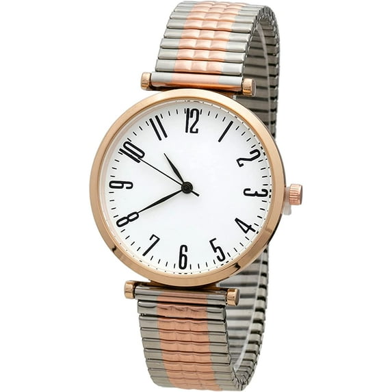 Blekon Collections Women's 38mm Case Arabic Numerals Analog Display Elegant Multiple Colors Stretch Expansion Band Ladies Wrist Watch