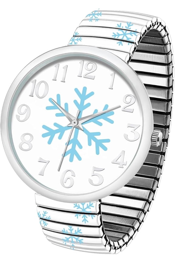 Collections Women's 38mm Case Christmas Themed Metal Stretch Band Watch