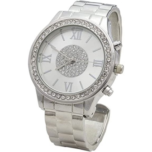 Blekon Collections Women's 38mm Case Rhinestone Bezel Bangle Watch