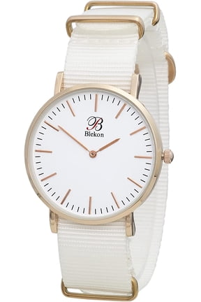Collections Women's 40mm Ultra Thin Case Slip Through Indexed Dial Multicolor Nylon Strap Watch