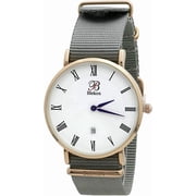 Blekon Collections Womens 40mm Ultra Thin Quartz Watch, Analog Wrist Watch with Multicolor Nylon Slip-Through Strap, Casual Fashion Dress Watch
