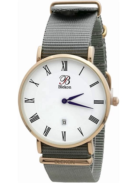 Collections Women's 40mm Ultra Thin Quartz Watch, Analog Wrist Watch with Multicolor Nylon Slip-Through Strap, Casual Fashion Dress Watch