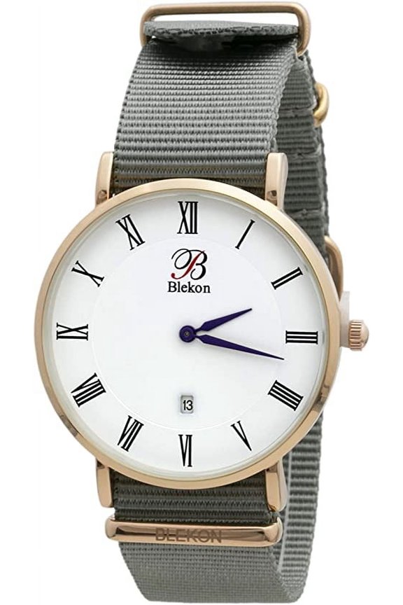 Collections Women's 40mm Ultra Thin Case Slip Through Multicolor Nylon Strap Watch