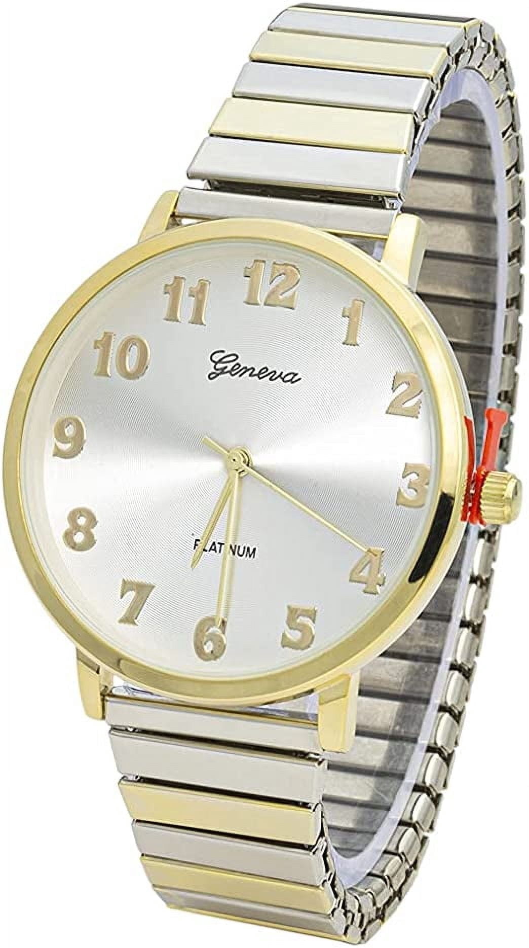 Blekon Collections Women's Analog 38mm Case Metal Glossy Stretch Band Watch