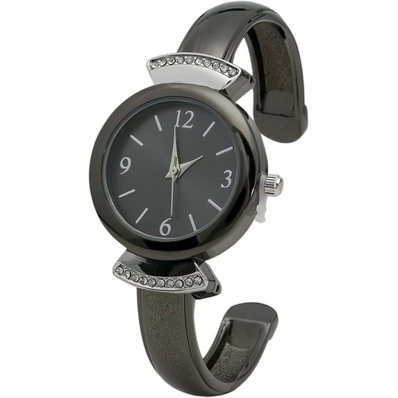 Blekon Collections Women's Analog Display 28mm Case Designed Glossy Cuff Bangle Ladies Wristwatch
