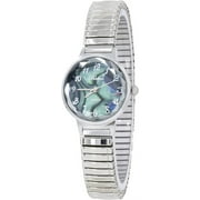 Blekon Collections Womens Analog Watch, Decorative Stone-Look Case, Decorative Dial, Slim Metal Stretch Expansion Band
