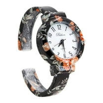 Blekon Collections Women’s Cuff Bangle Watch – Elegant Flower Design Bracelet Timepiece, Fashion Jewelry Wristwatch for Ladies, Stylish Dress Gift, Multiple Design Options