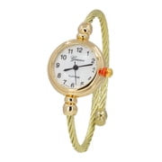 Blekon Collections Womens Analog Cuff Bangle Watch, 23mm Round Arabic Number Dial, Wire Bracelet Watch, Fashion Ladies Wrist Watch for Everyday Wear