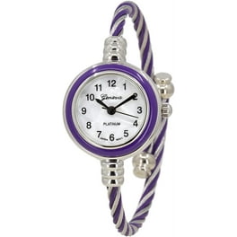 Geneva Ladies Genuine Diamond Dial 34mm Silver Tone Rose