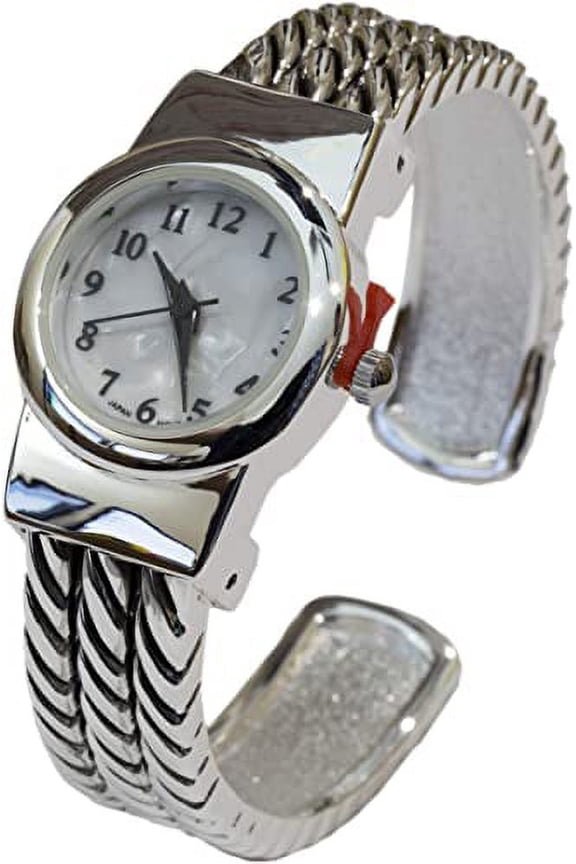 Collections Women's Petite Mother of Pearl Rope Bracelet Cuff Watch
