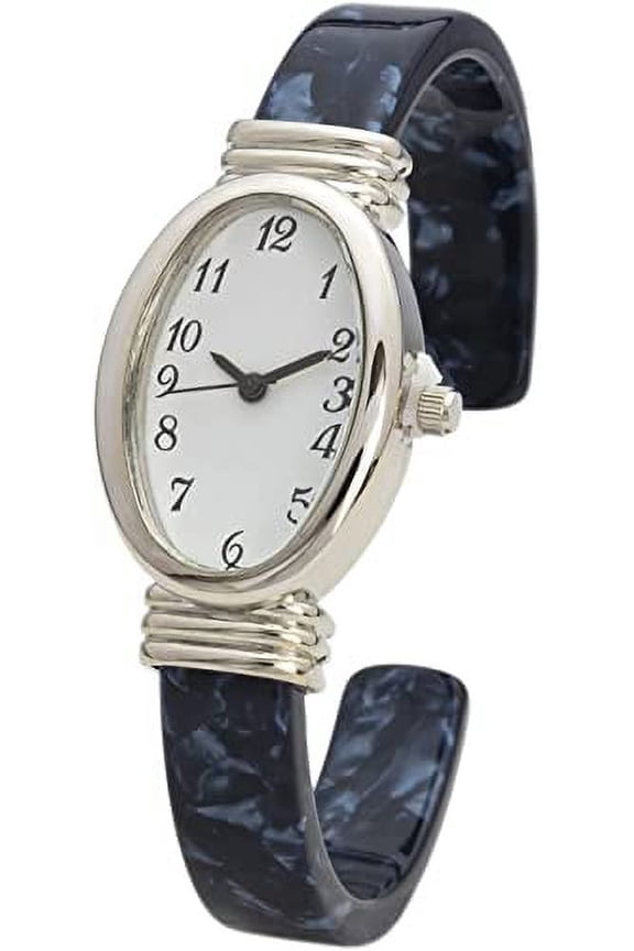 Collections Women's Quartz 21mm Oval Case Colored Acrylic Bangle Watch
